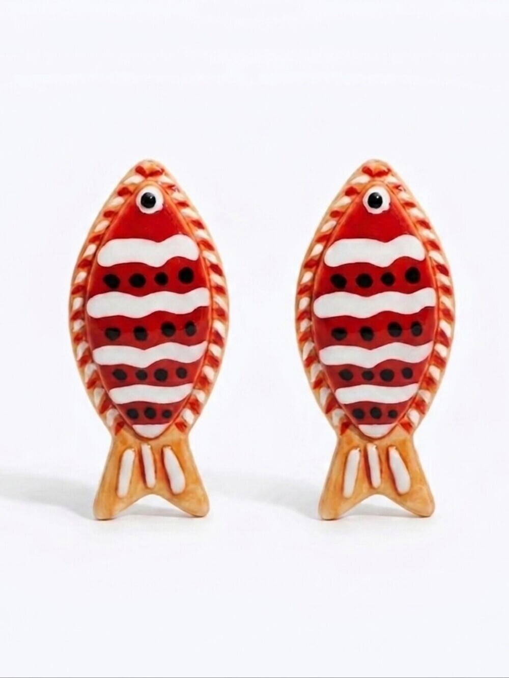 🆕️ Large Red Plastic Fish Earrings NWOT
